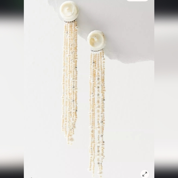 Free People, Ocean Eyes Dangles, Ivory - NEW!! - Picture 3 of 9